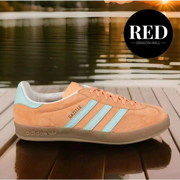 Adidas Originals GAZELLE INDOOR IH7499 Easy Orange Clear Mint Gum - Men's Sz 10 - Picture 9 of 16